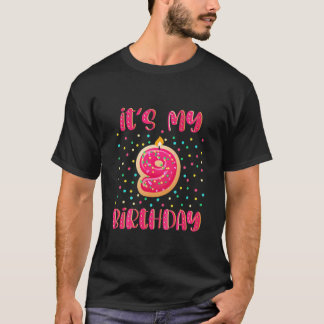 Kids It's My 9Th Birthday Donut 9 Years Old Sweet T-Shirt