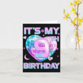 Kids It's My 9th Birthday Girl 9 Year Old Kp Bday  Karte (Gelbe Blume)