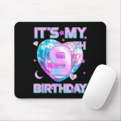 Kids It's My 9th Birthday Girl 9 Year Old Kp Bday  Mousepad (Mit Mouse)