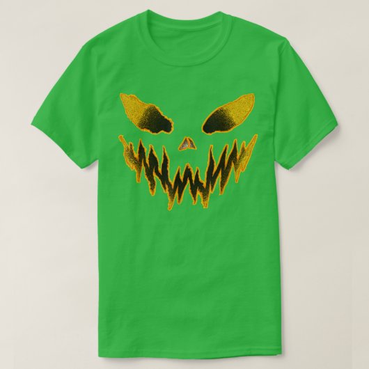 Kids Jack O Lantern Scary Carved Pumpkin Face Hall T-Shirt (Design vorne)