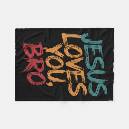 Kids Jesus Loves You Bro Funny Christian Boys Todd Fleecedecke (Vorderseite (Horizontal))