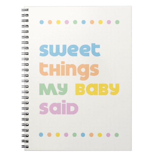 Kid's Journal Sweet Things Child Keepake Notebook Notizblock (Vorderseite)