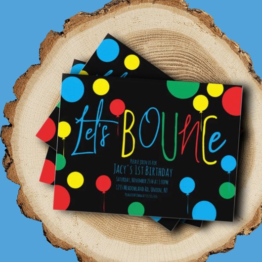 Kids Jump Bounce Balls Balloons Geburtstag Einladung