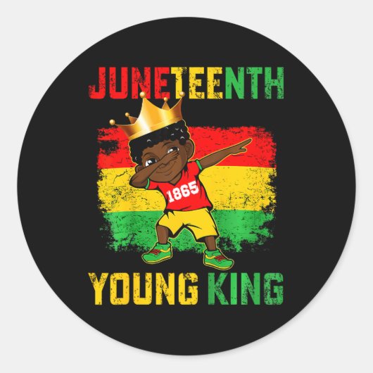 Kids Juneteenth King feiert 1865 Black Boys K Runder Aufkleber (Vorderseite)