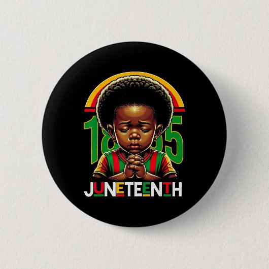 Kids Juneteenth Prince 1865 Black History Month To Button (Vorderseite)