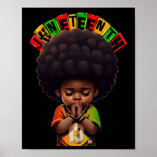 Kids Juneteenth Prinz 1865 Schwarzer Geschichtsmon Poster