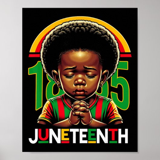 Kids Juneteenth Prinz 1865 Schwarzer Geschichtsmon Poster (Vorne)