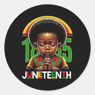 Kids Juneteenth Prinz 1865 Schwarzer Geschichtsmon Runder Aufkleber