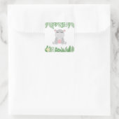 Kids Jungle Animals Party Square Sticker - Hippo (Tasche)