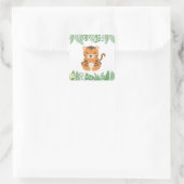 Kids Jungle Animals Party Square Sticker - Tiger (Tasche)