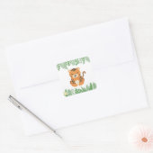 Kids Jungle Animals Party Square Sticker - Tiger (Umschlag)