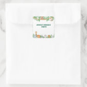 Kids Jungle Animes Party Square Sticker (Tasche)