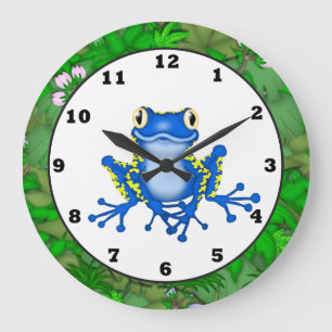 Kids Jungle Frosch Cartoon Wanduhr