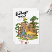 Kids Jurassic Dino Dinosaurier Personalisiert Gebu Karte (Vorderseite/Rückseite Beispiel)