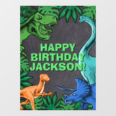 Kids Jurassic Trex Dino Dinosaur Geburtstag Fensteraufkleber (Blatt)