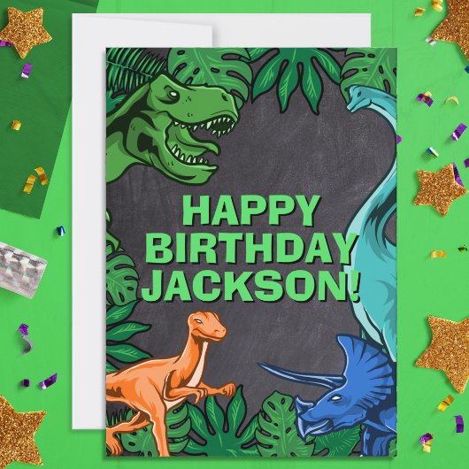Kids Jurassic Trex Dino Dinosaur Geburtstag Karte