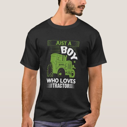 Kids Just a Boy Who Loves Tractors 1 T-Shirt (Vorderseite)