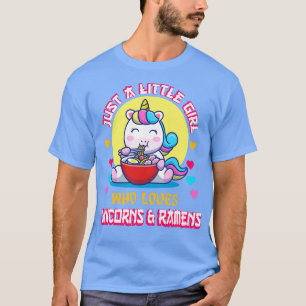 Kids Just A Little Girl Who Loves Unicorns And Ram T-Shirt