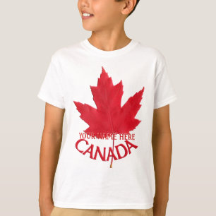 Kid's Kanada T-Shirt mit individuellem Namen Ahorn