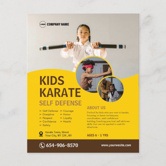Kid's Karate Class Custom Flyer (Vorne)
