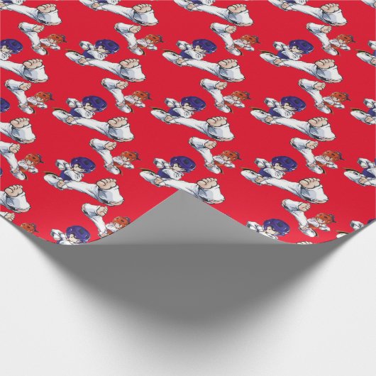 Kids Karate Flug Kick Geschenkpapier (Ecke)