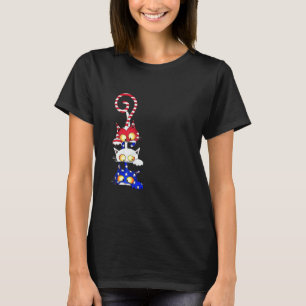 Kids Katze 4. Juli Amerikanische Flagge Rot Weiß B T-Shirt