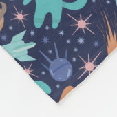 Kids katzen Astronaut in Raumschiff-Planeten Fleecedecke (Ecke)