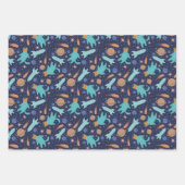 Kids katzen Astronaut in Raumschiff-Planeten Geschenkpapier Set (Vorderseite 2)