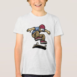 Kids Kick Flip Skateboarder Tri-Blend Shirt