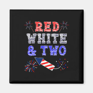 Kids Kids 2. Geburtstag 4. Juli Amerikanisch Rot W Magnet