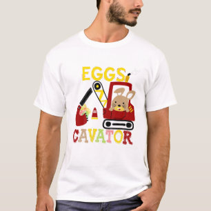Kids Kids Eggscavator Happy Oaster Funny Graveur T-Shirt