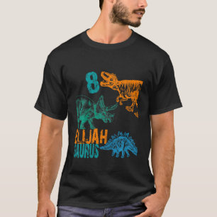 Kids Kids Elijah Saurus 8. Geburtstag Boys Rex Bda T-Shirt