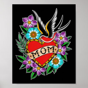 Kids Kids Mama Herz Tattoo Poster