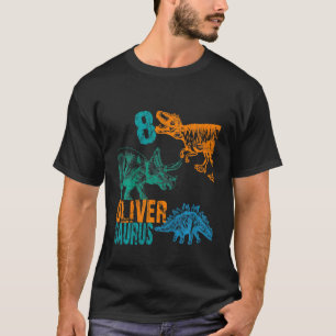 Kids Kids Oliver Saurus 8. Geburtstag Boys Rex Bda T-Shirt