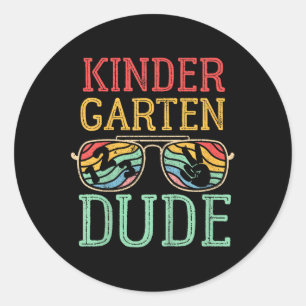 Kids Kindergarten Typ Kids erster Tag im Kindergar Runder Aufkleber