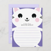 Kids Kitty Cat Niedlich Flat Stationäre Karten (Vorne/Hinten)