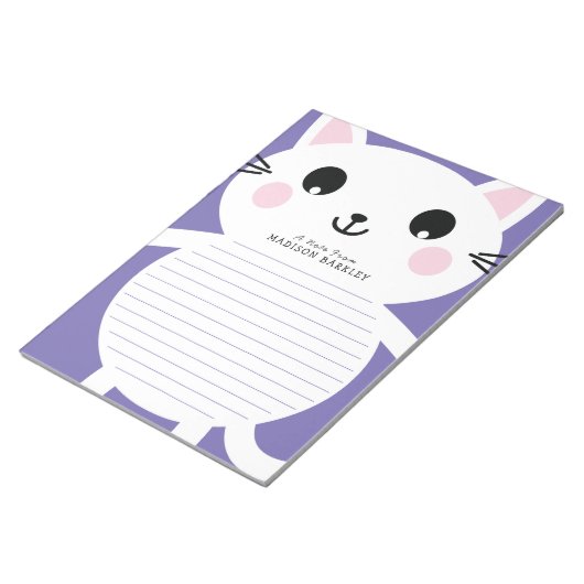Kids Kitty Cat Niedlich Personal Stationary Notepa Notizblock (angewinkelt)