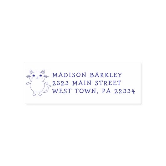Kids Kitty Cat Niedliche Rücksendeadresse Briefmar Permastempel (Design)