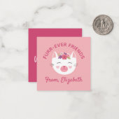 Kids Kitty Face Valentinstag Note Card Mitteilungskarte (Vorderseite/Rückseite Beispiel)