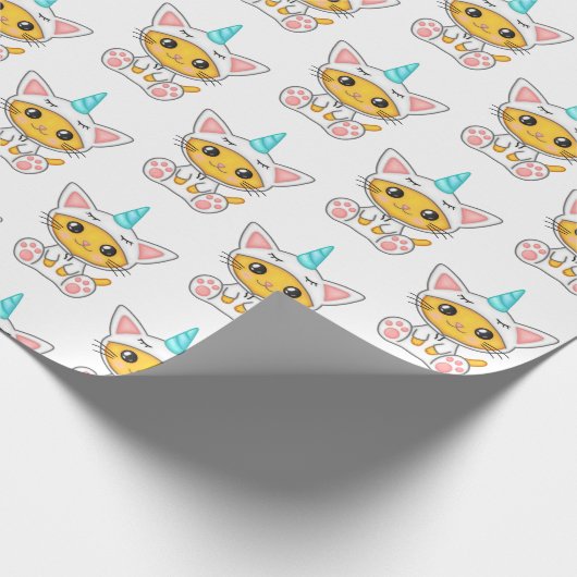 Kids Kitty Unicorn Geschenkpapier (Ecke)