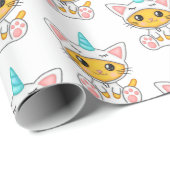 Kids Kitty Unicorn Geschenkpapier (Rolleneckpunkt)