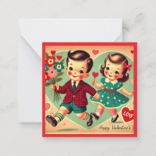 Kids Klassenzimmer Vintage Valentinstag  Mitteilungskarte