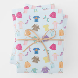 Kids Kleidung Wäsche Muster Umhüllungspapier Geschenkpapier Set