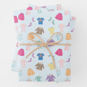 Kids Kleidung Wäsche Muster Umhüllungspapier Geschenkpapier Set