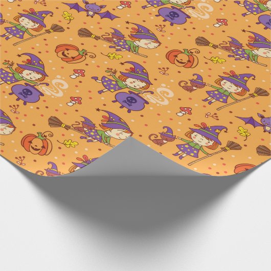 Kids kleine Hexen Geschenkpapier (Ecke)