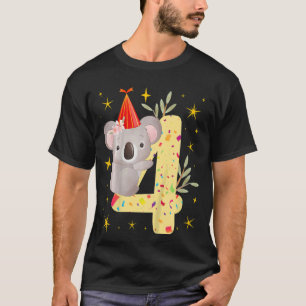 Kids Koala Bear Girl 4. Geburtstag 4. Jahr Ko T-Shirt