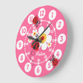 Kids Ladybug & Blume niedliche Maueruhr Große Wanduhr (Winkel)