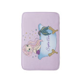 Kids Lavender Glitzer Mermaid Bath Mat Badematte (Vorderseite Vertikal)
