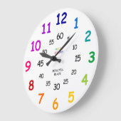 Kids Learn to Tell Time Rainbow Ordroom Wall Große Wanduhr (Winkel)