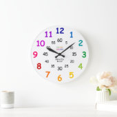Kids Learn to Tell Time Rainbow Ordroom Wall Große Wanduhr (Zuhause)